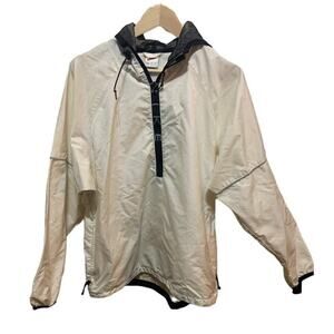 Vintage Nike White 3M reflective windbreaker jacket coat pullover hooded sz med